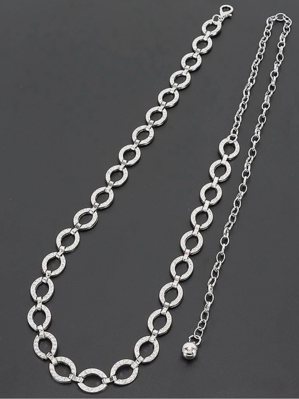 Silver Rhinestone Chain Belt - Picture 2 of 4